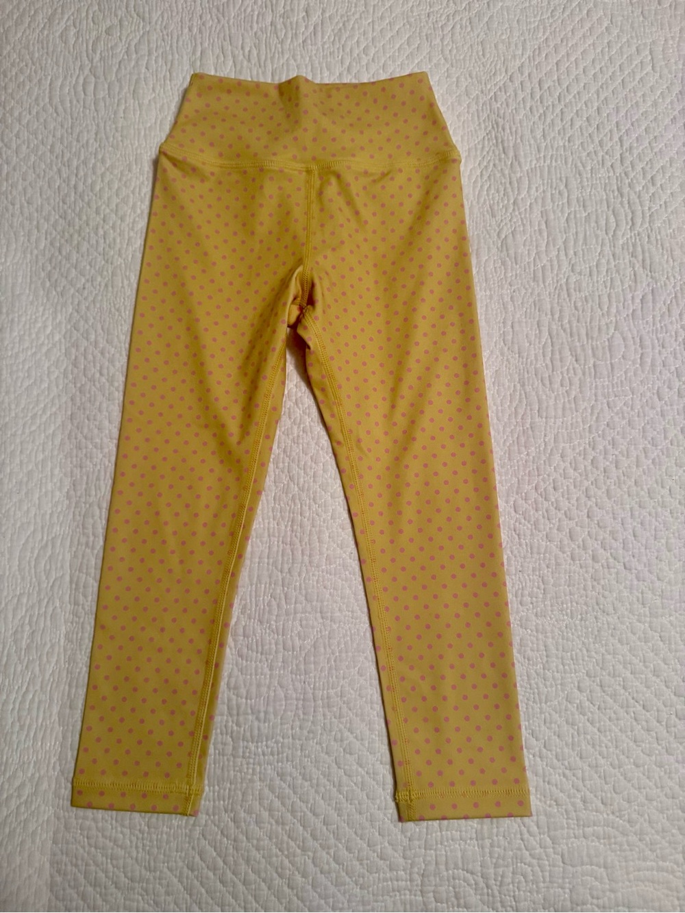 cheeky plum Yellow Leggings with Pink Polka Dots   Size 4T